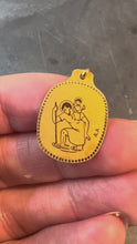 Load and play video in Gallery viewer, Augis French Saint Christopher 18K Yellow Gold Black Enamel Medal Pendant
