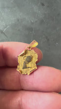 Load and play video in Gallery viewer, Vintage French Aquarius Scroll  Zodiac 18K Yellow Gold Charm Pendant
