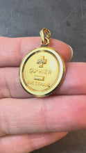 Load and play video in Gallery viewer, Augis French More Than Yesterday Diamond 18K Yellow Gold Love Charm Medal Pendant
