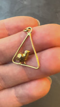 Load and play video in Gallery viewer, Easter Chick Triangle 18K Yellow Gold Charm Pendant
