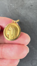Load and play video in Gallery viewer, French Virgin Mary Notre Dame de Lourdes 18K Yellow Gold Religious Medal Pendant
