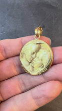 Load and play video in Gallery viewer, French Monier Love Heart 'Le Coeur Ne Vieillit Jamais' 18K Yellow Gold Medal Pendant
