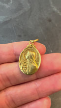 Load and play video in Gallery viewer, French Becker 18K Yellow Gold St Therese Charm Medal Pendant
