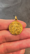 Load and play video in Gallery viewer, French Jesus Christ on Throne 18K Yellow Gold Medal Pendant
