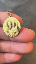 Load and play video in Gallery viewer, Antique French Madonna and Child 18K Yellow Gold Medal Pendant
