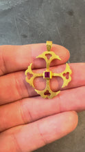 Load and play video in Gallery viewer, Vintage 24K Yellow Gold Ruby Cross Pendant
