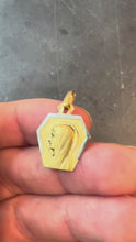 Load and play video in Gallery viewer, French Virgin Mary 18K Yellow White Gold Charm Pendant
