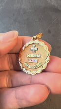 Load and play video in Gallery viewer, Augis French More Than Yesterday Ruby 18K Yellow White Gold Love Charm Pendant
