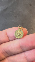 Load and play video in Gallery viewer, Small Vintage French St Christopher 18K Yellow Gold Charm Pendant
