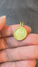 Load and play video in Gallery viewer, Augis French Plus Qu’Hier More Than Yesterday 18K Yellow Gold Love Medal Pendant
