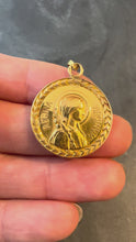 Load and play video in Gallery viewer, French Virgin Mary 18K Yellow Gold Religious Medal Pendant
