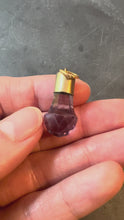 Load and play video in Gallery viewer, Antique 18K Yellow Gold Amethyst Fob Charm Pendant
