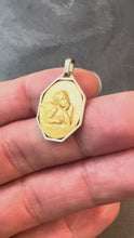 Load and play video in Gallery viewer, French Raphael’s Cherub 18K Yellow White Gold Charm Pendant
