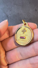 Load and play video in Gallery viewer, Augis French Plus Hier Ruby Diamond 18K Yellow Gold Love Charm Pendant
