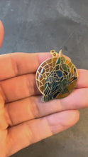 Load and play video in Gallery viewer, French Bird Plique A Jour Enamel 18K Yellow Gold Pendant Medal
