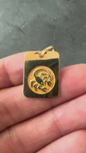 Load and play video in Gallery viewer, French Scorpio Starsign Zodiac 18K Yellow Gold Charm Medal Pendant
