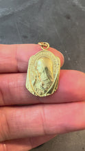 Load and play video in Gallery viewer, French Religious 18K Yellow Gold St Therese Charm Pendant
