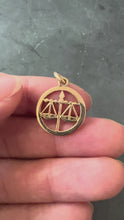 Load and play video in Gallery viewer, French Zodiac Libra Starsign 18K Yellow Gold Charm Pendant
