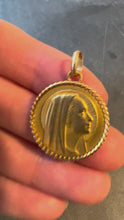 Load and play video in Gallery viewer, French Serraz Virgin Mary 18K Yellow Gold Medal Pendant
