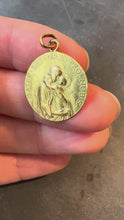 Load and play video in Gallery viewer, French 18K Yellow Gold Madonna and Child Medal Pendant
