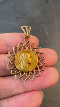 Load and play video in Gallery viewer, French Virgin Mary 18K Yellow Gold Religious Medal Pendant
