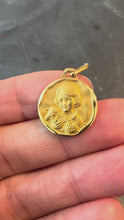 Load and play video in Gallery viewer, French Augis Saint John the Baptist Lamb 18K Yellow Gold Medal Pendant
