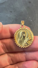 Load and play video in Gallery viewer, French Saint Therese 18K Yellow Gold Charm Medal Pendant
