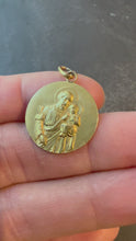 Load and play video in Gallery viewer, French Tairac Saint Joseph and Jesus 18K Yellow Gold Medal Pendant
