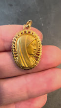 Load and play video in Gallery viewer, French Virgin Mary 18K Yellow Gold Religious Medal Pendant
