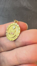 Load and play video in Gallery viewer, French Augis Plus Qu’Hier 18K Yellow White Gold Enamel Ruby Love Pendant
