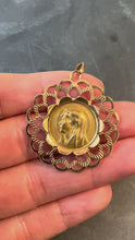 Load and play video in Gallery viewer, French Piaget Virgin Mary Frame 18K Yellow Gold Medal Charm Pendant
