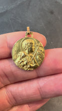 Load and play video in Gallery viewer, French Saint John the Baptist Jean 18K Yellow Gold Medal Pendant
