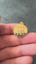 Load and play video in Gallery viewer, French Libra Starsign Zodiac 18K Yellow Gold Charm Medal Pendant
