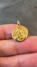 Load and play video in Gallery viewer, Italian Saint Therese 18K Yellow Gold Charm Medal Pendant
