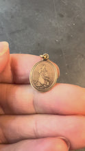 Load and play video in Gallery viewer, Antique French Virgin Mary 18K Rose Gold Oval Charm Medal Pendant
