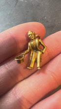 Load and play video in Gallery viewer, Vintage Italian Lucky Gobbo Hunchback Good Luck 18K Yellow Gold Charm Pendant
