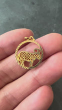 Load and play video in Gallery viewer, French Zodiac Capricorn Starsign 18K Yellow Gold Charm Pendant
