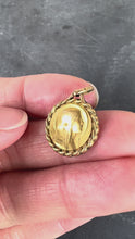 Load and play video in Gallery viewer, French Virgin Mary Rolled 18K Yellow Gold FIX Charm Pendant
