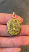 Load and play video in Gallery viewer, French First Communion 18K Rose Yellow Gold Medal Pendant
