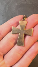 Load and play video in Gallery viewer, French 18K Rose Gold Tapered Arms Cross Pendant
