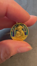 Load and play video in Gallery viewer, Becker Jesus Lamb of God Plique A Jour Enamel 18K Yellow Gold Pendant Medal
