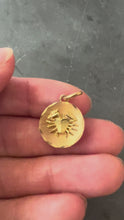 Load and play video in Gallery viewer, Vintage French Cancer Starsign Zodiac 18K Yellow Gold Charm Medal Pendant
