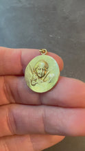Load and play video in Gallery viewer, Antique French Vernon Cherub Angel 18K Yellow Gold Charm Pendant Medal
