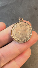 Load and play video in Gallery viewer, Antique French Virgin Mary 18K Rose Gold Medal Pendant
