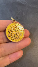 Load and play video in Gallery viewer, French 18K Rose Gold EC or CE Monogram Medal Pendant
