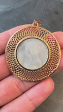 Load and play video in Gallery viewer, French 18K Rose Gold Mother-of-Pearl Virgin Mary Medal Pendant
