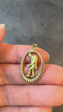 Load and play video in Gallery viewer, Ouroboros Serpent Snake Man 18K Yellow Gold Enamel Charm Pendant
