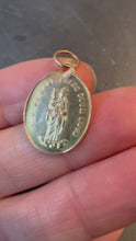 Load and play video in Gallery viewer, Antique French Notre Dame de Gray Guardian Angel 18 Karat Yellow Gold Charm Medal Pendant
