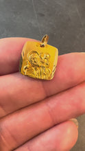Load and play video in Gallery viewer, French 18K Yellow Gold Saint Christopher Charm Pendant
