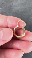 Load and play video in Gallery viewer, Vintage French 18 Karat Yellow Gold Lever Back Faceted Hoop Earrings
